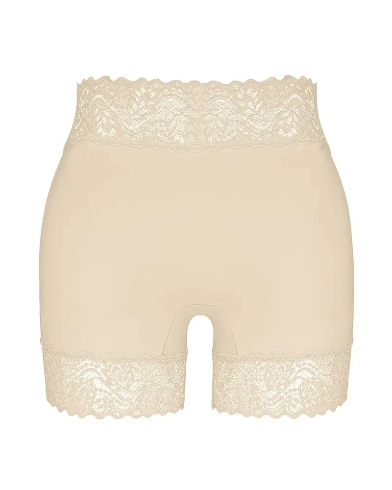 Mid-Rise Seamless Breathable Lace Boxer Shorts
