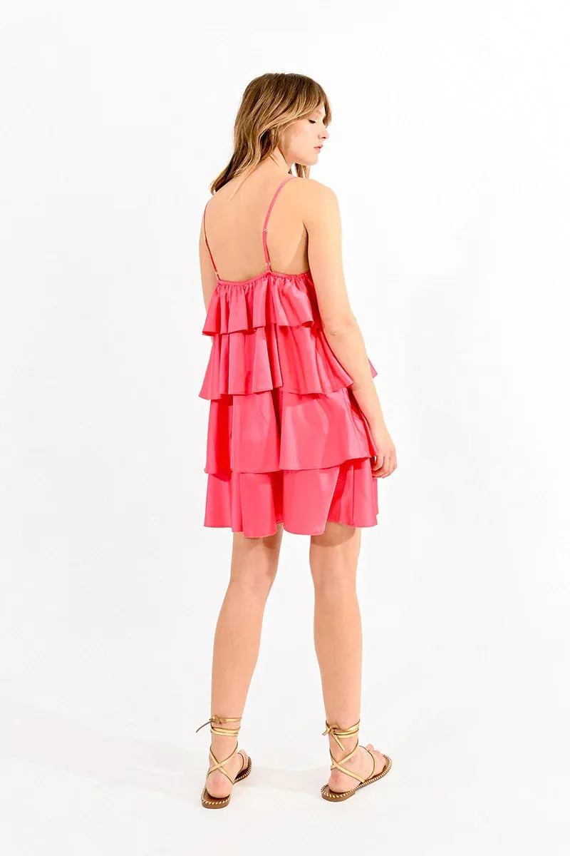 Mini Tiered Dress (Coral)