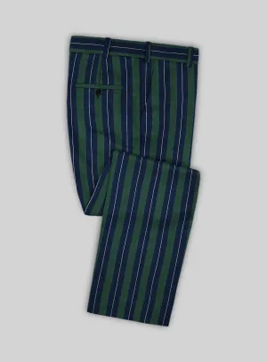Napolean Izzaro Stripe Green Blue Wool Pants