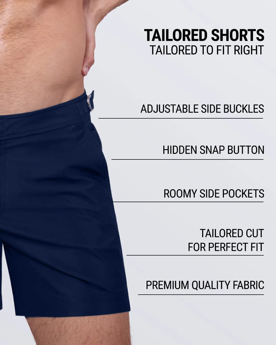 NAVY BOOMER - Tailored Shorts