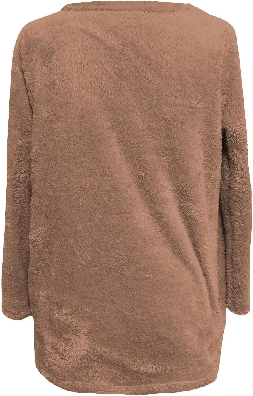 Oversized Fuzzy Fleece Sweatshirts for Women Fashion 2025 Parka Warm Outerwear Letter Print Loungewear with Pockets