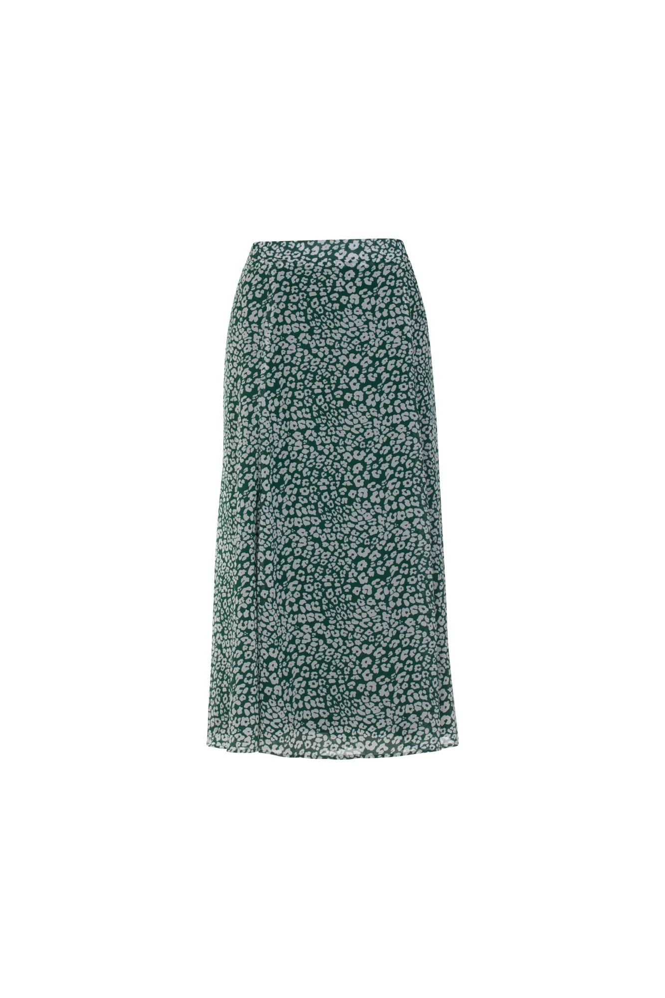 Printed Chiffon Skirt | Green White Spot | 7127AR