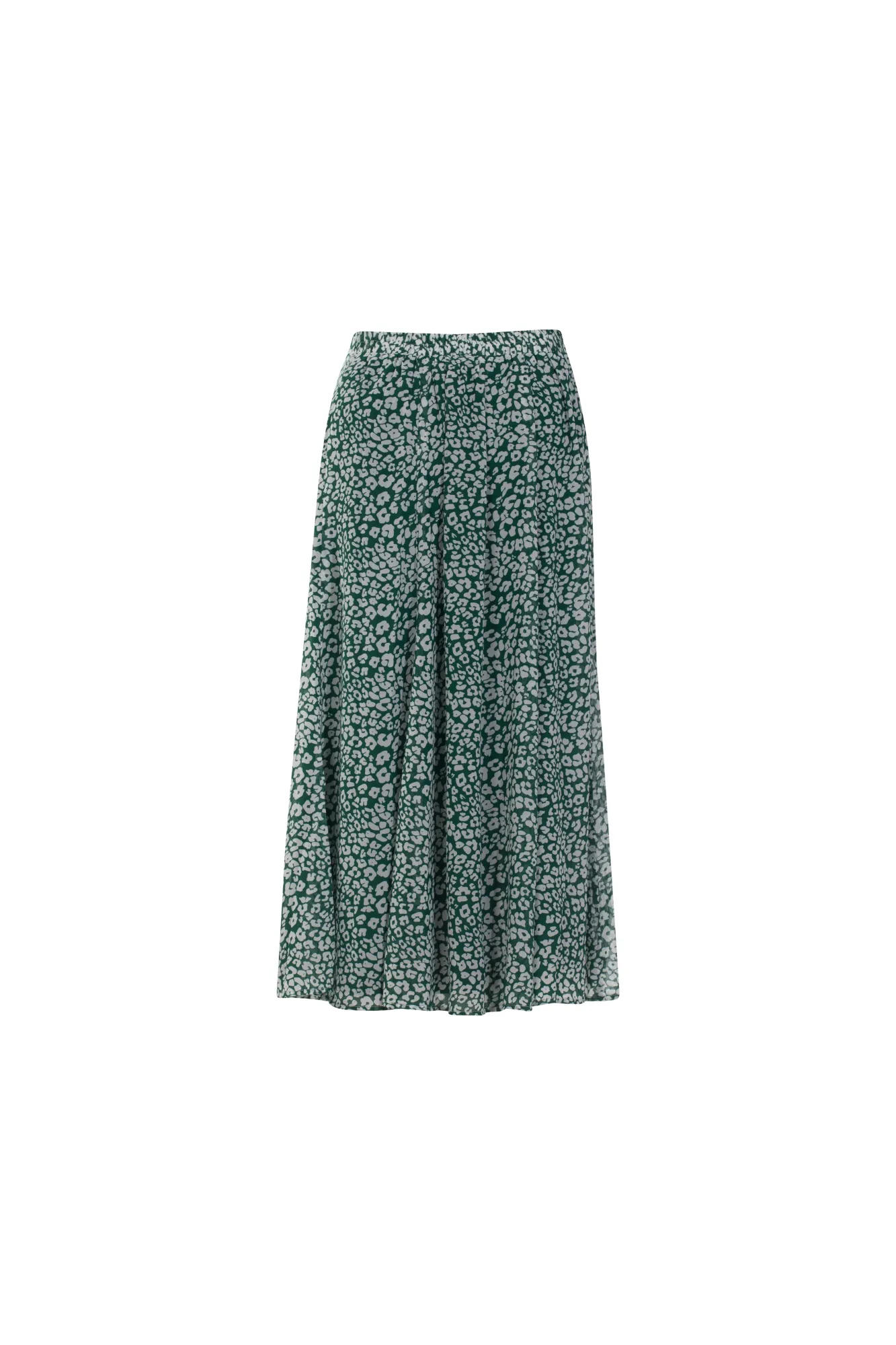 Printed Chiffon Skirt | Green White Spot | 7127AR
