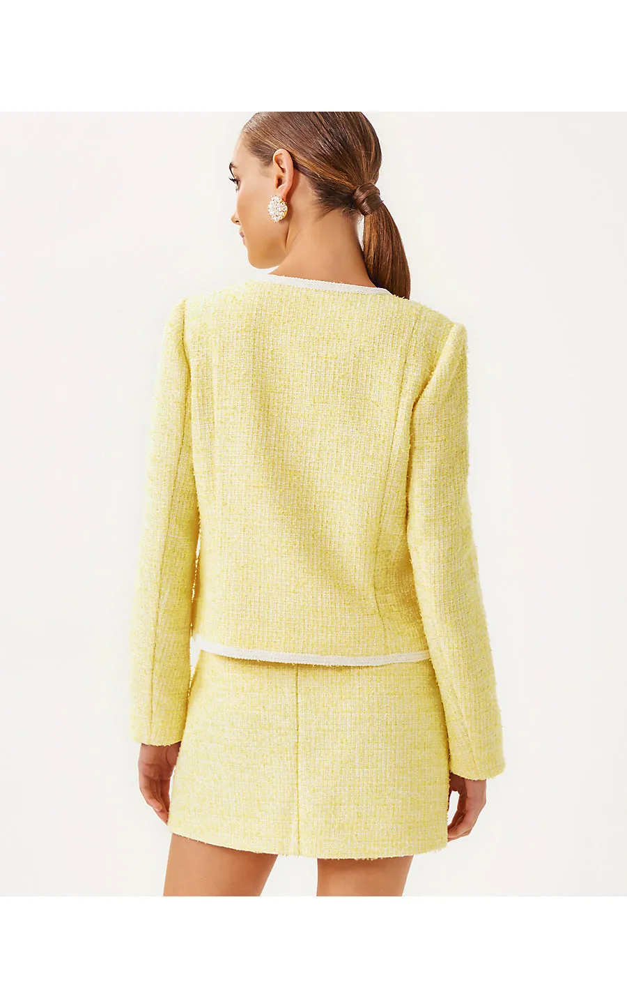 Rohana Boucle Jacket - Finch Yellow - Chic Chick Boucle