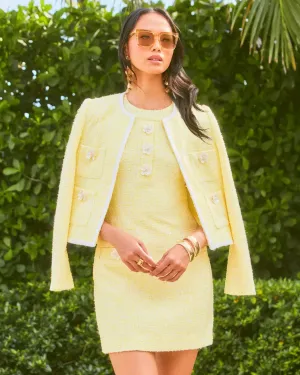 Rohana Boucle Jacket - Finch Yellow - Chic Chick Boucle