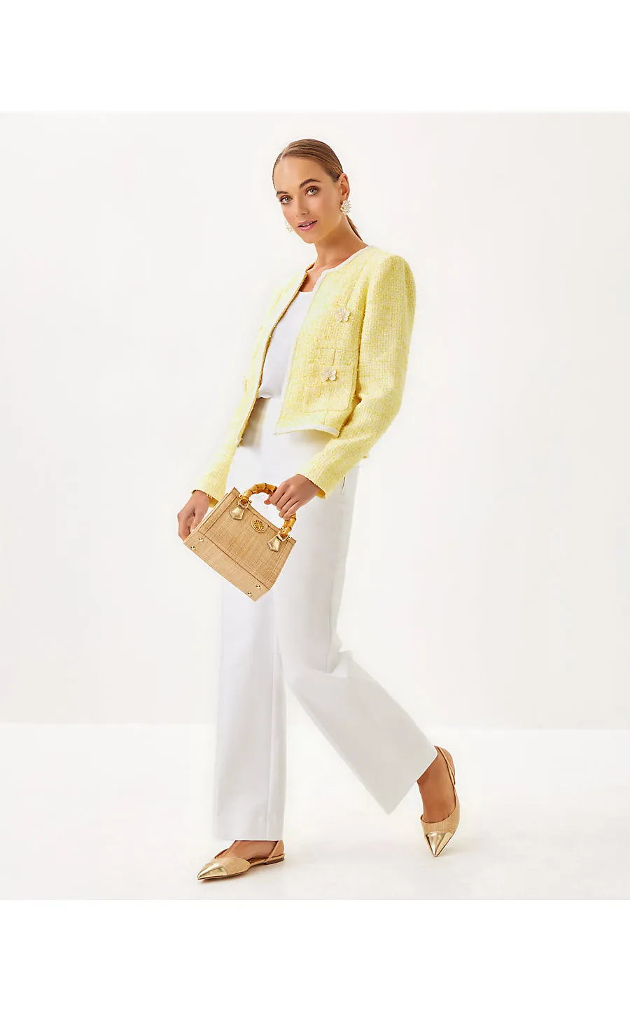 Rohana Boucle Jacket - Finch Yellow - Chic Chick Boucle