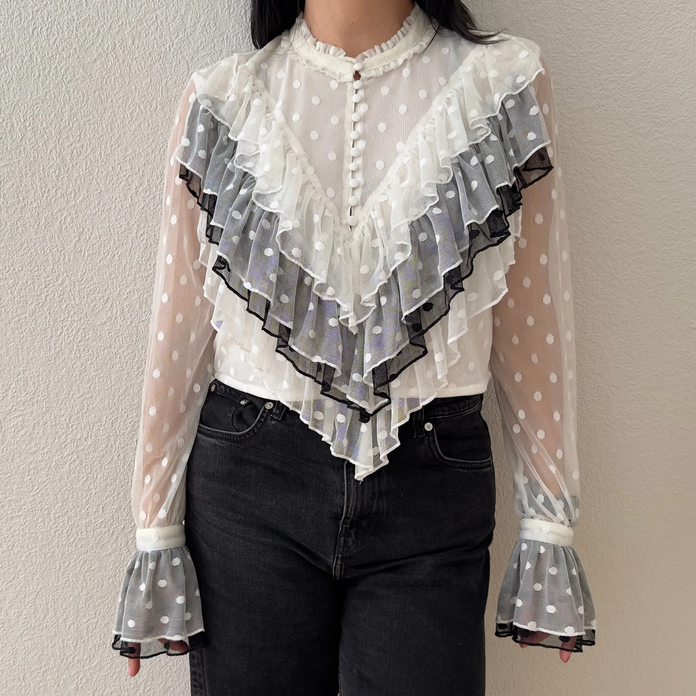 Ruffled Nylon Blouse - Birgitte Herskind