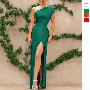 Sensual One-Sleeved Split Gown for Spring/Summer Dress