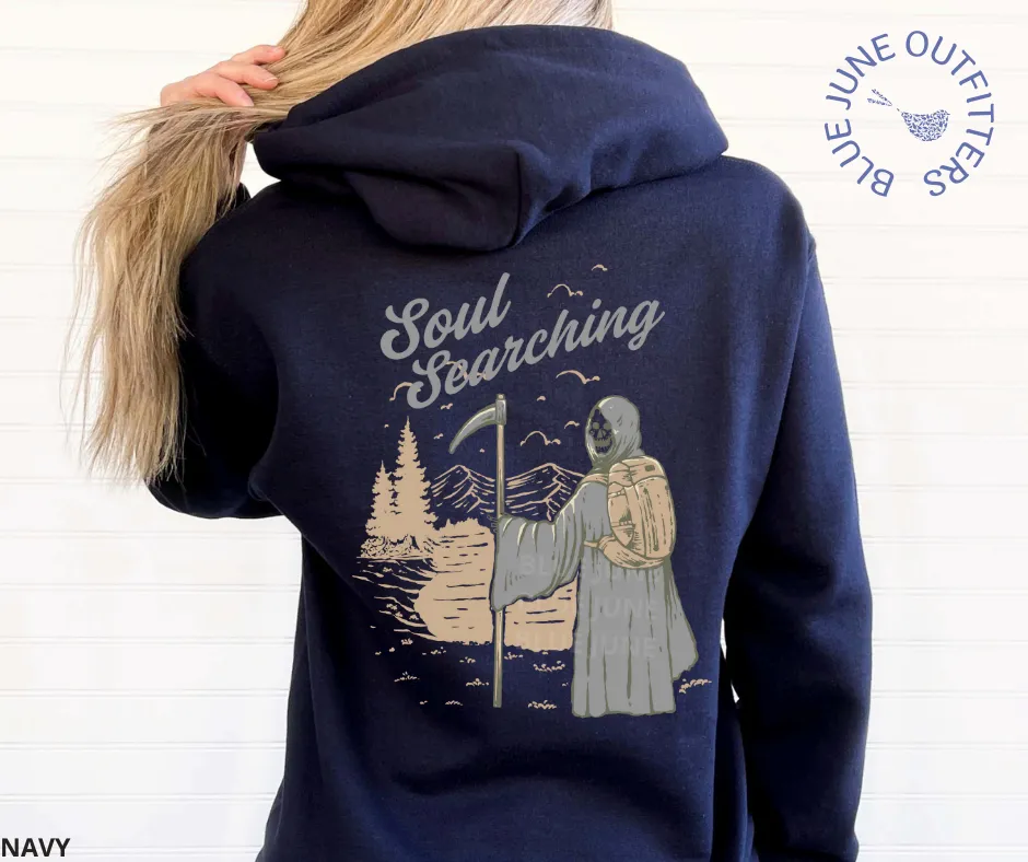 Soul Searching | Grim Reaper Hiking Unisex Hoodie