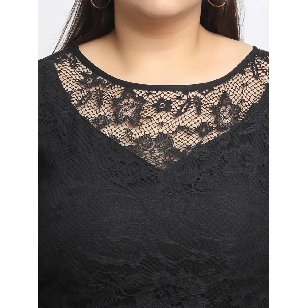 Stylish Black Crepe Solid Maxi Length Dresses For Women