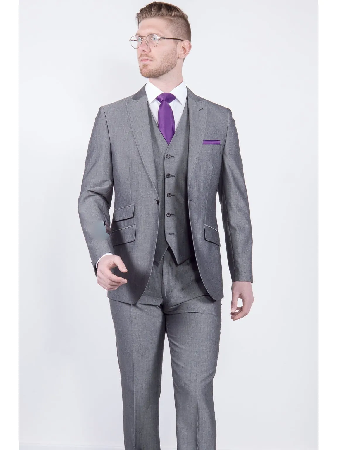 Torre Silver Mohair Suit Waistcoat