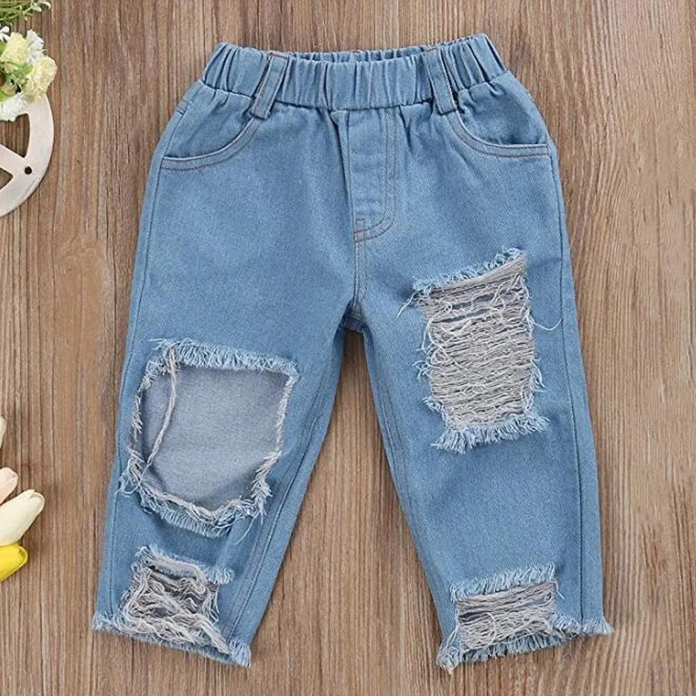 Trendy Off Shoulder Top With Rugged Jeans For Girls