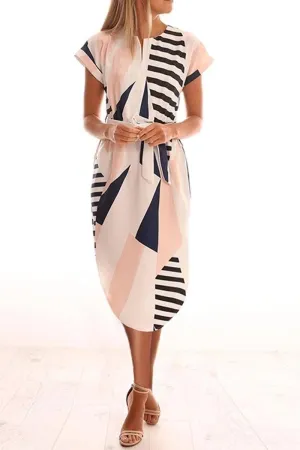 Trendy Printed Asymmetrical Midi Dress(3 colors)