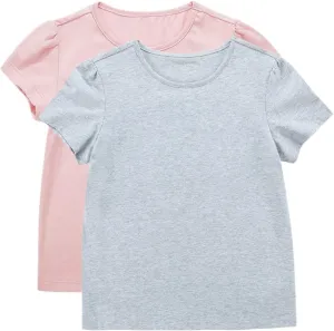 UNACOO Toddler Girls' Round Neck Basic T-Shirt Classic Short Sleeve Jersey Tee Packs