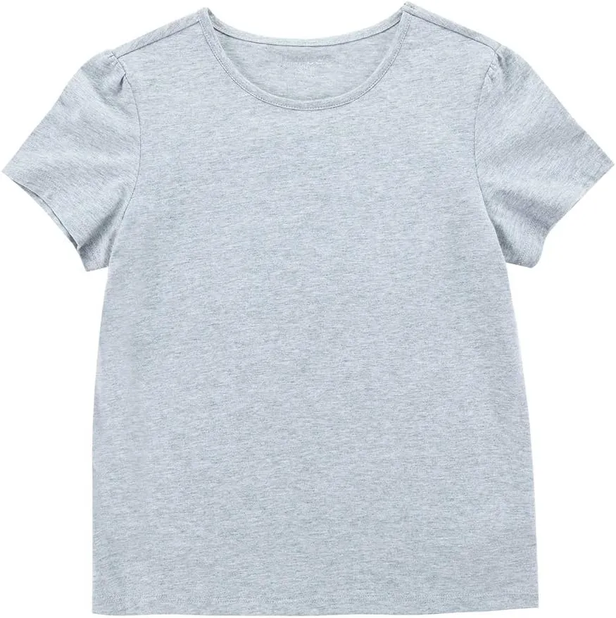 UNACOO Toddler Girls' Round Neck Basic T-Shirt Classic Short Sleeve Jersey Tee Packs