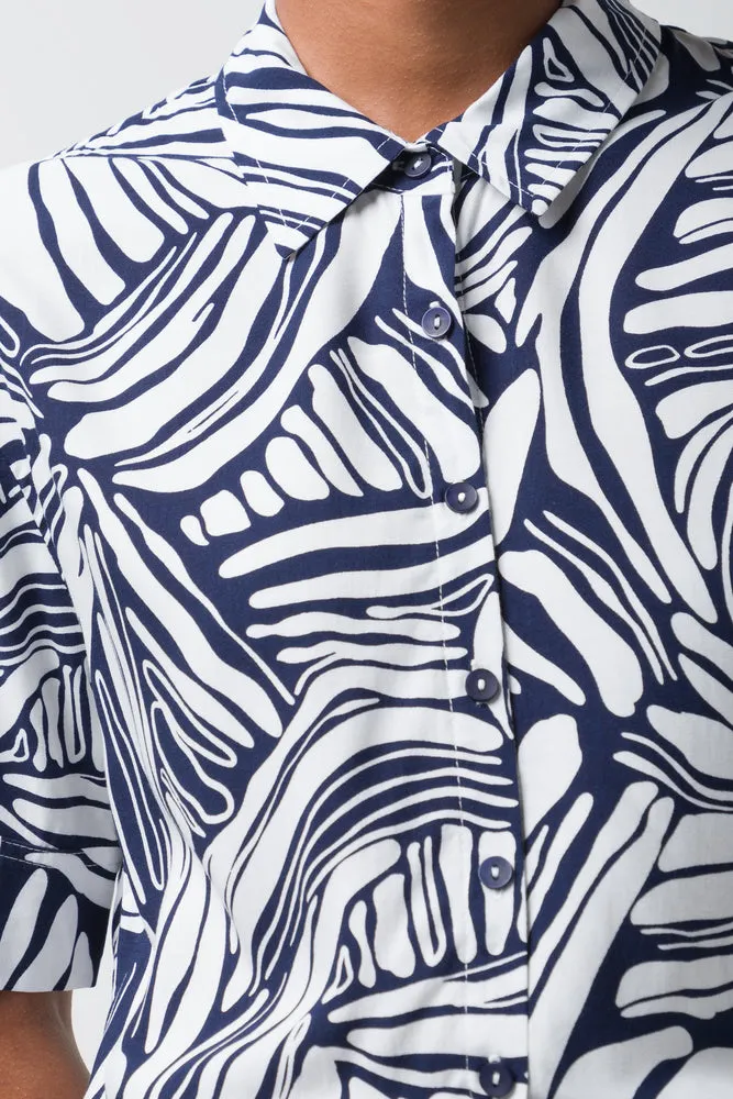 Viscose Resort Shirt Navy Print