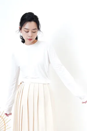 White basic soft top in crop cut