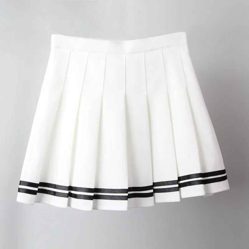 White High Waist Gothic Streetwear Style with Punk Pleated Vintage Skirt, Cross Print, and Lolita Harajuku Vibes for Women Mini Skirts