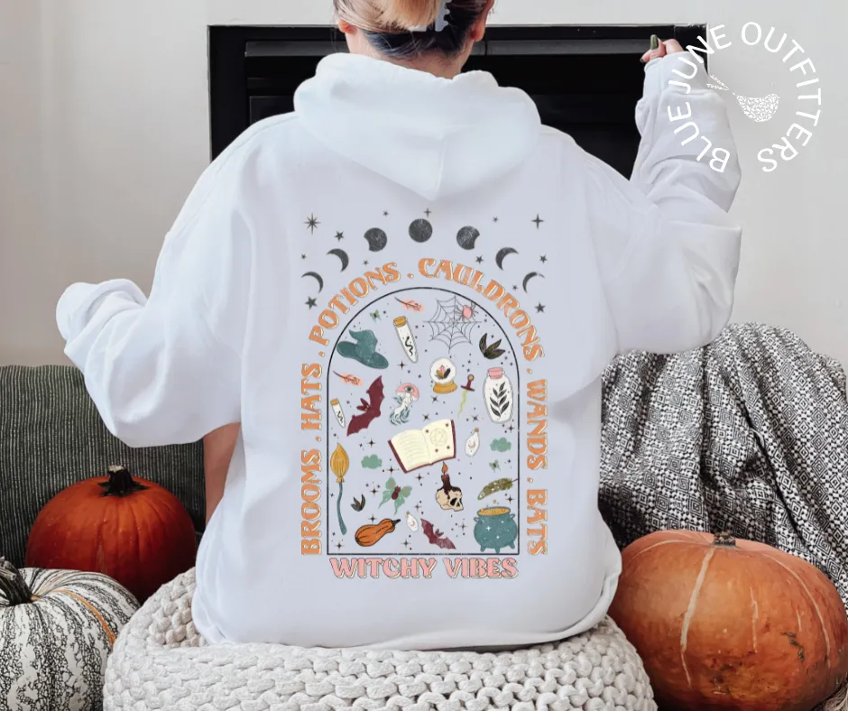 Witchy Things Doodles | Bohemian Halloween Hoodie