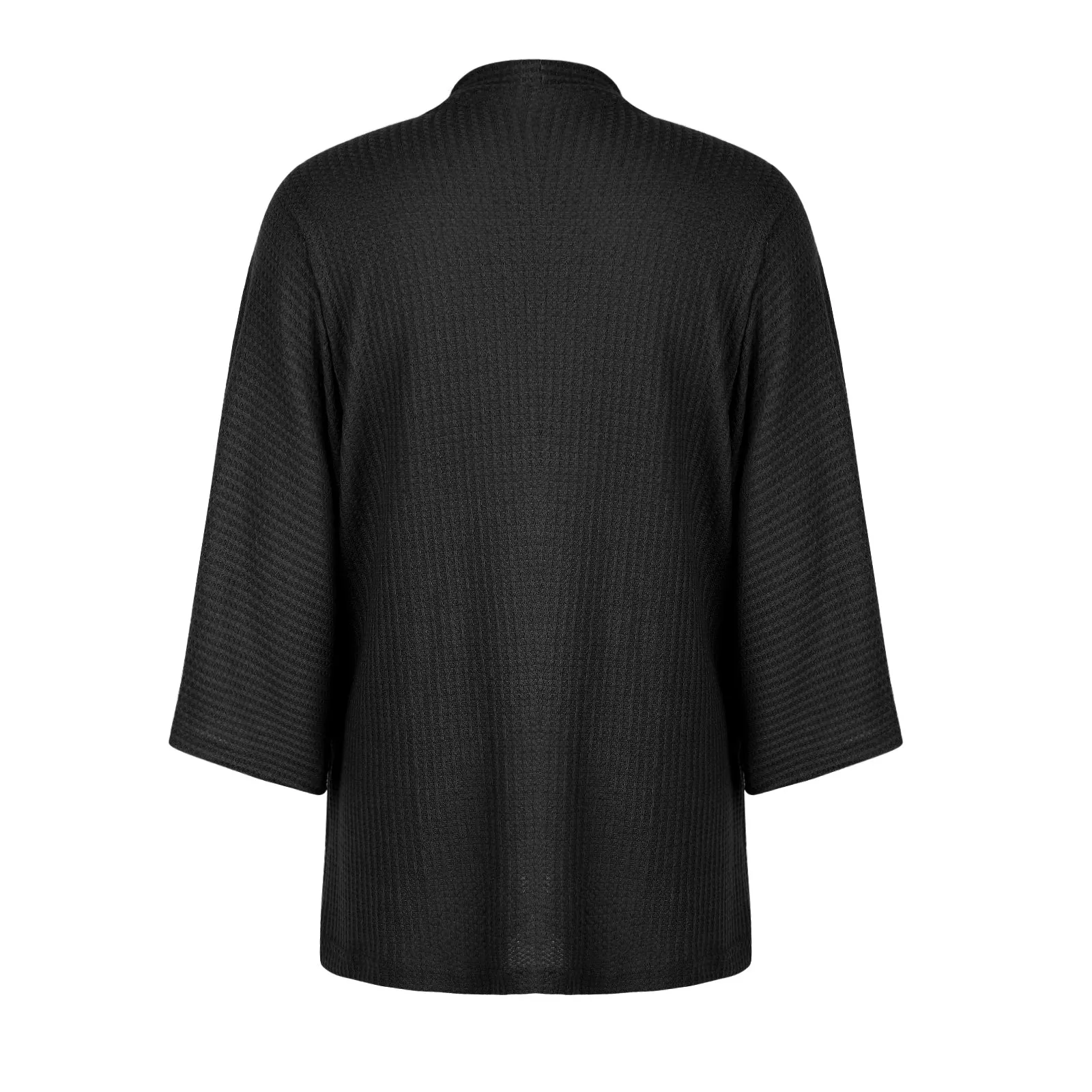 Women Lightweight  Loose Waffle Knit 3/4 Batwing Sleeve Cardigans Sweater