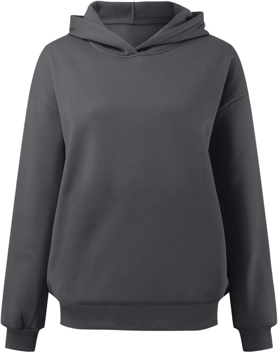 Women Oversized Hoodies Solid Color Fashion Y2K Hooded Sweatshirts With Pockets Winter Fall Plus Size Athletic Tops