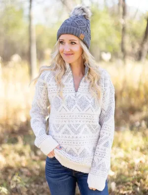 Women's Aztec Cozy Zip Sweater