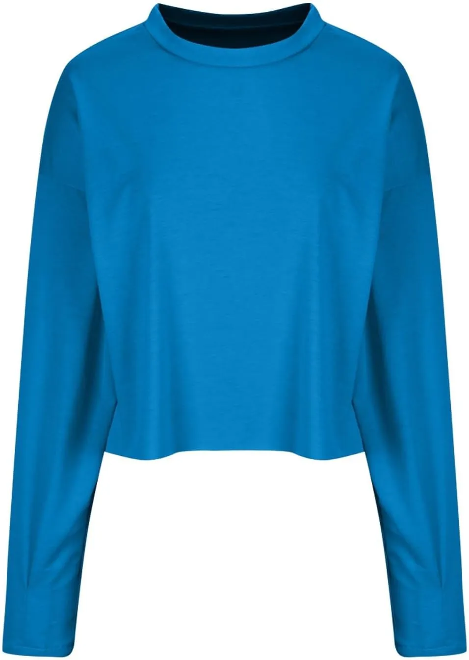Womens Cropped Sweatshirts 2024 Fall Fashion Clothes Teen Girl Long Sleeve Oversized Crewneck Crop Pullover Tops