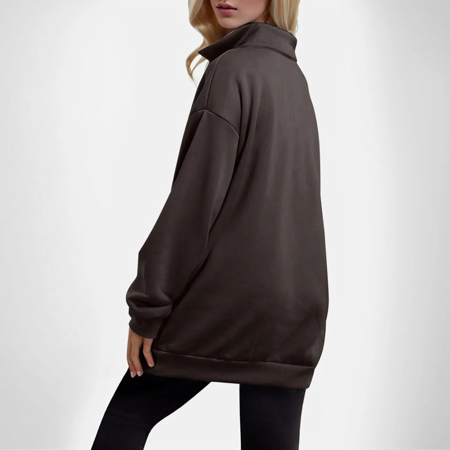 Womens Oversized Sweatshirts Half Zip Pullover Long Sleeve Fall Tops Fashion 2023 Y2k Quarter Zipper Shirt Blouse