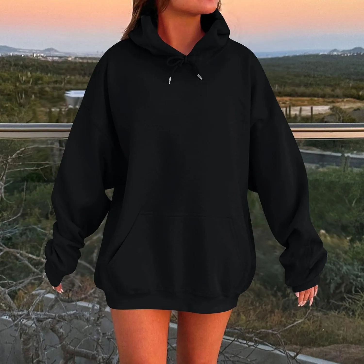 Womens Plus Size Hoodies Winter Cute Sweatshirts Pullover 2024 Fashion Top Warm Sweatshirt Trendy Outfits with Pocket