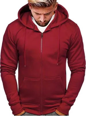 Zip Up Hoodies for Men Casual Pullover Hoodie Fall Winter Drawstring Hooded Sweatshirts Long Sleeve Hoodie